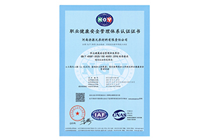 職業(yè)健康安全管理體系認(rèn)證證書(shū)